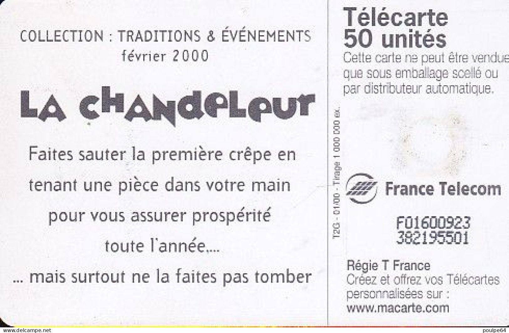 F1037  01/2000 - LA CHANDELEUR - 50 LG1 - 2000