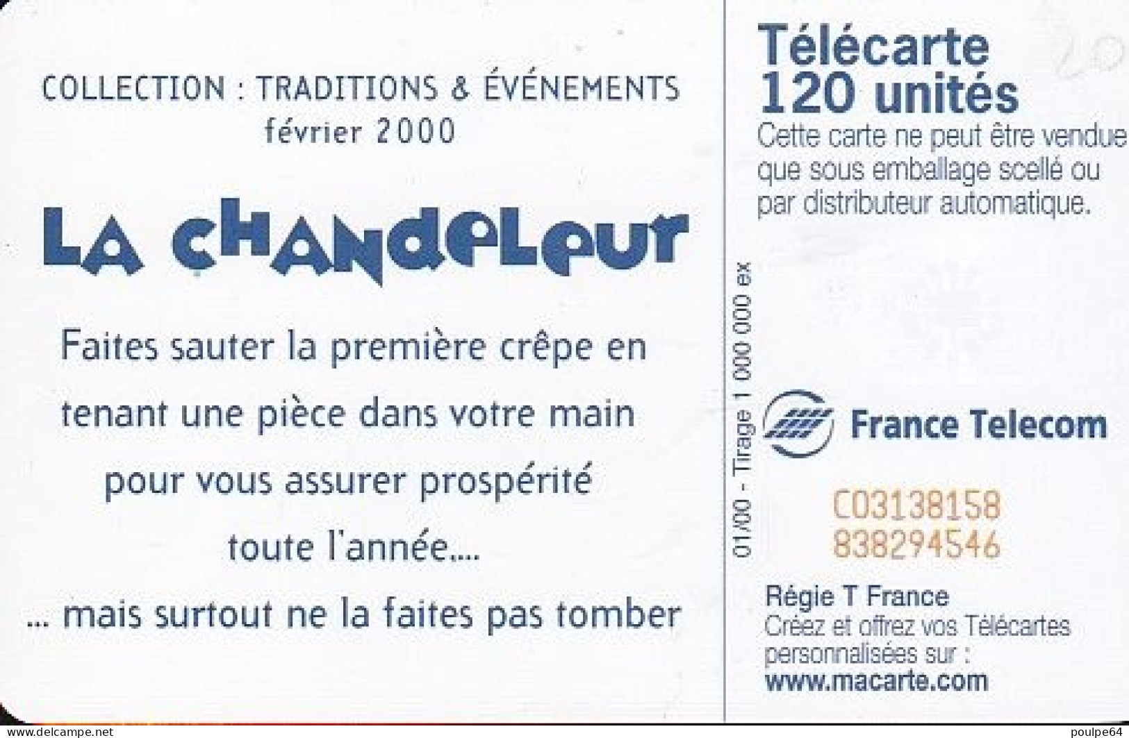 F1038  01/2000 - LA CHANDELEUR - 120 SC7 - 2000