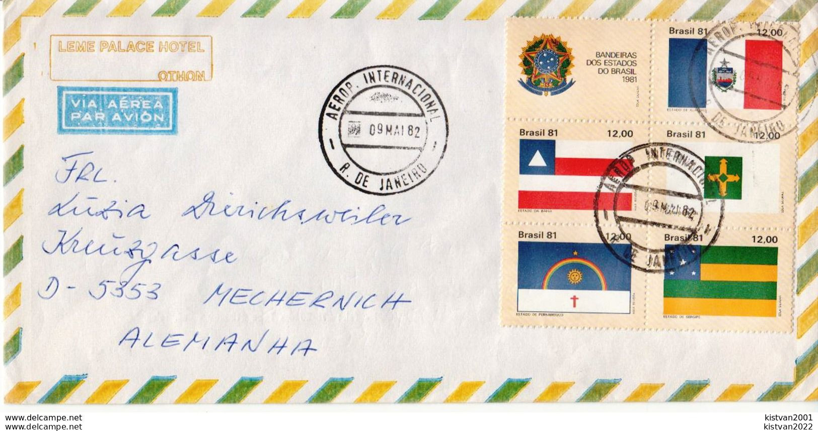 Postal History Cover: Brazil Set On Cover - Covers & Documents