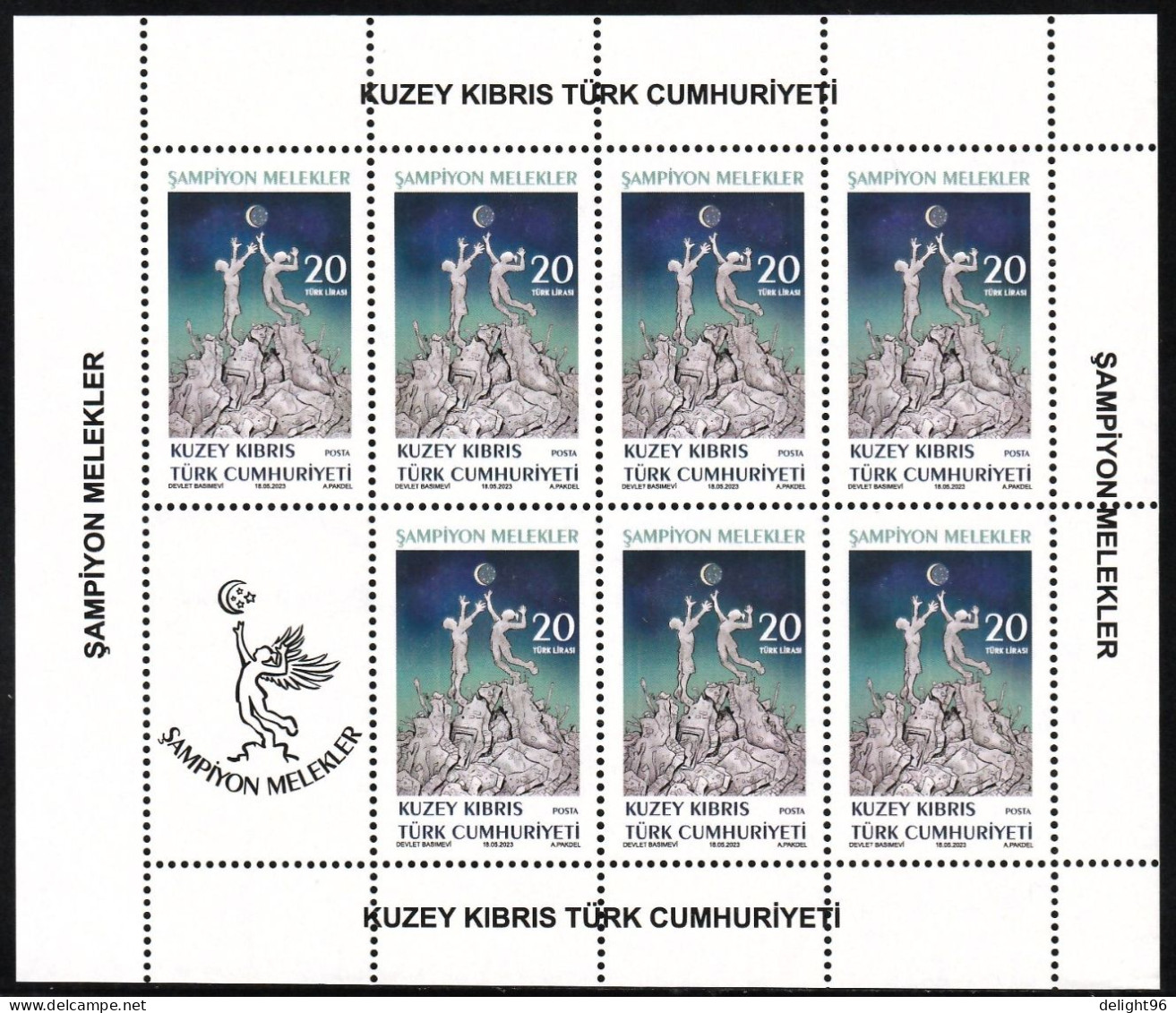 2023 Cyprus (Turkish Post) "Champion Angels": Memorial For The High School Volleyball Squad Sheetlet (** / MNH / UMM) - Voleibol