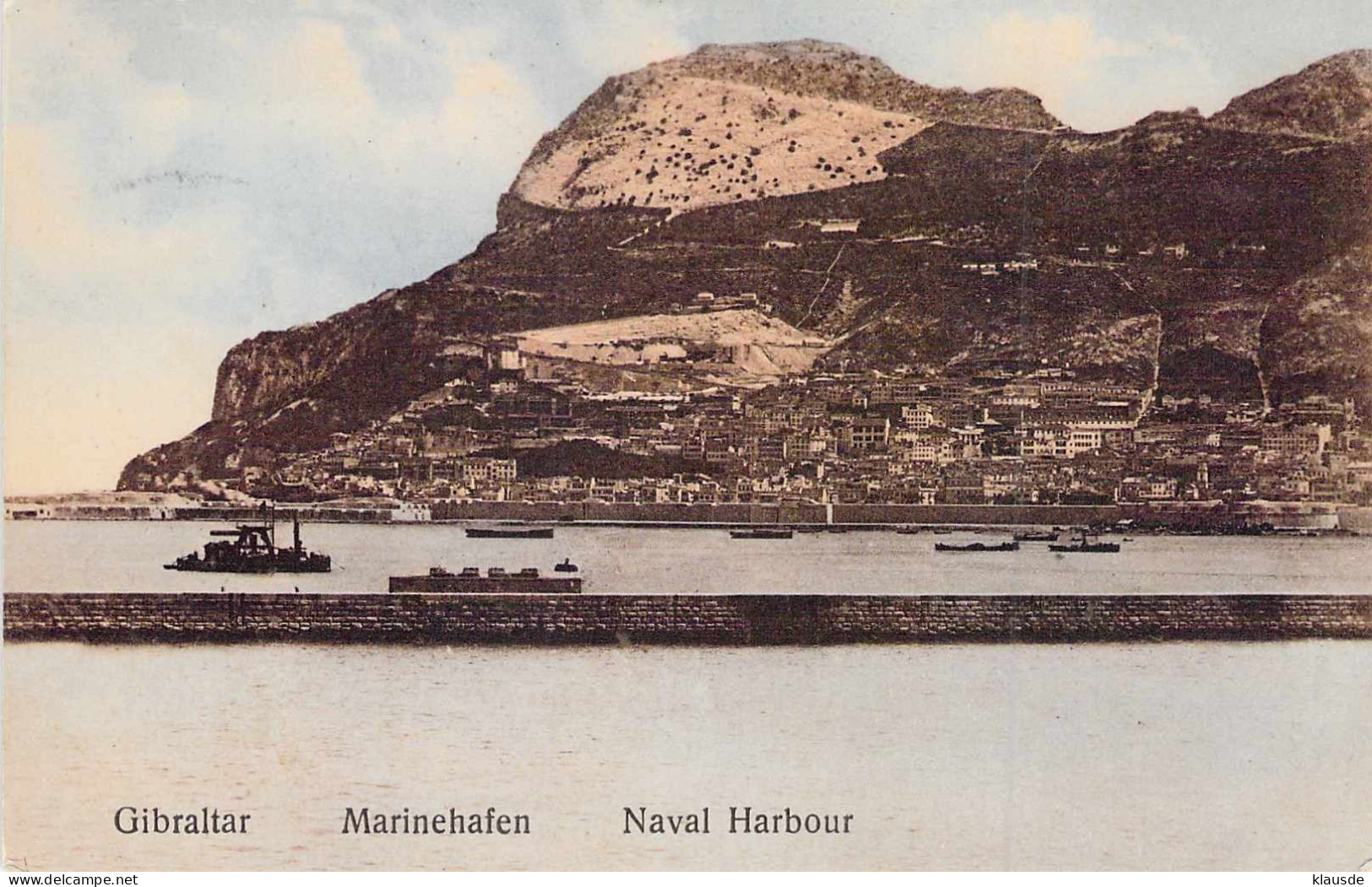 Gibraltar Marinehafen Deutsche Schiffspost Gel.1911 - Gibraltar