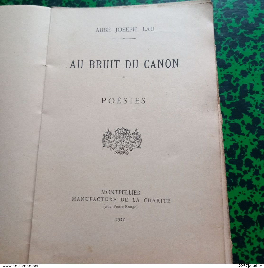 Poésies Au Bruit Du Canon  Abbé Joseph Lau Imprimerie De La Charité à Montpellier 1920 - Auteurs Français