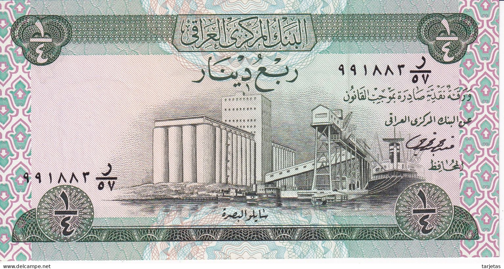 BILLETE DE IRAQ DE 1/4 DINAR DEL AÑO 1973 SIN CIRCULAR (UNC) (BANKNOTE) - Irak