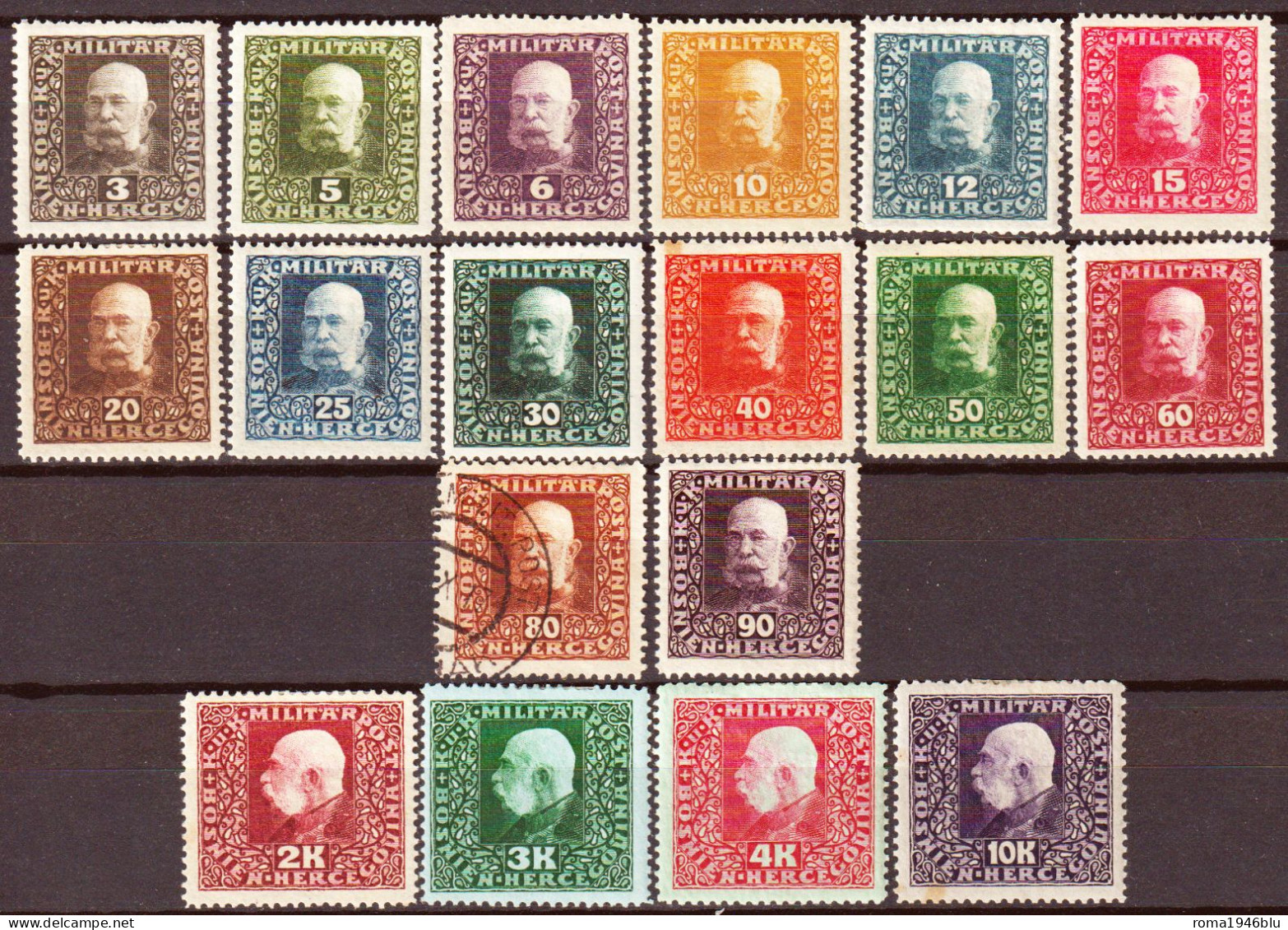 Austria-Bosnia Erzegovina 1916 Posta Militare Unif.97/114 */MH VF/F - Unused Stamps