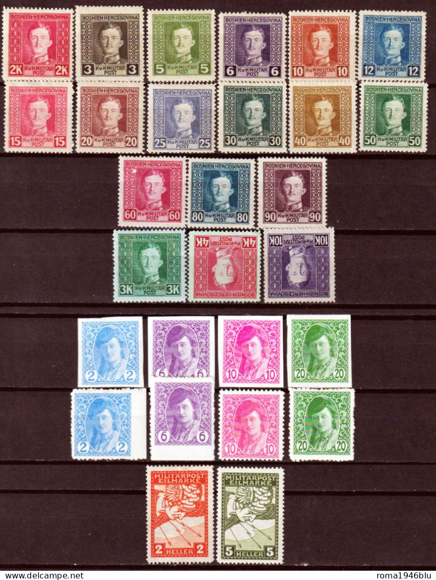 Austria-Bosnia Erzegovina 1904/18 Posta Militare Collezione/Collection */O/MH/Used VF/F - Unused Stamps