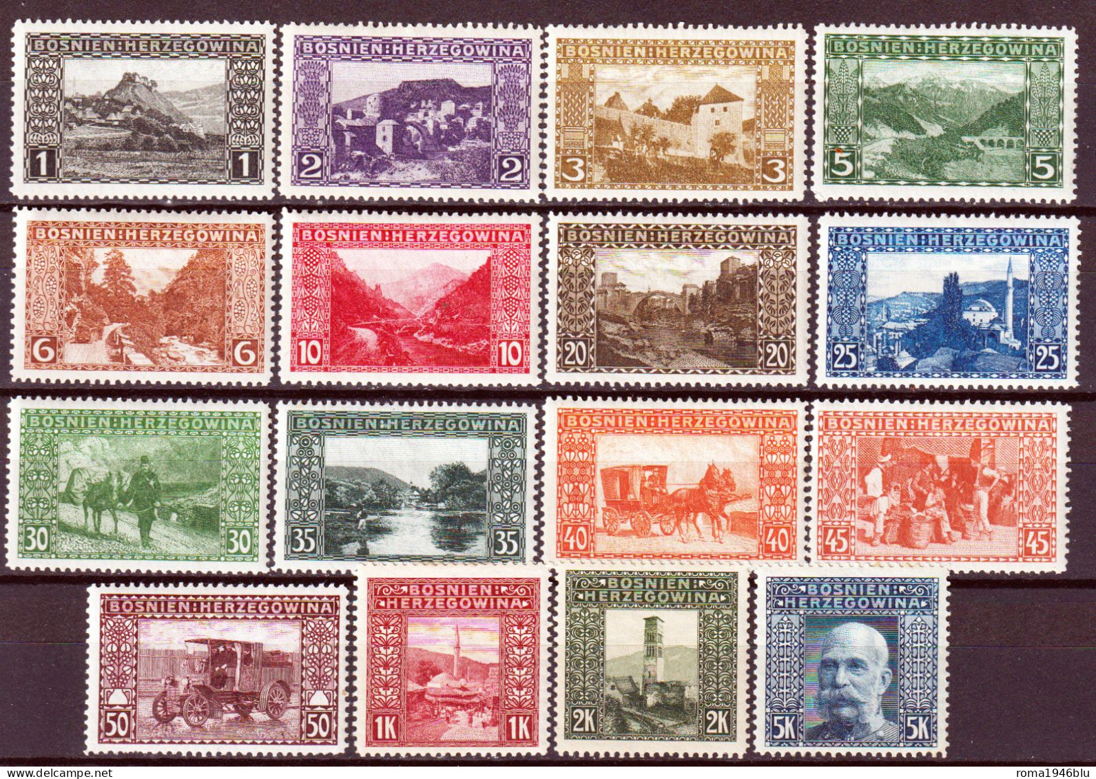 Austria-Bosnia Erzegovina 1906 Posta Militare Unif.29/44 **/MNH VF/F - Unused Stamps
