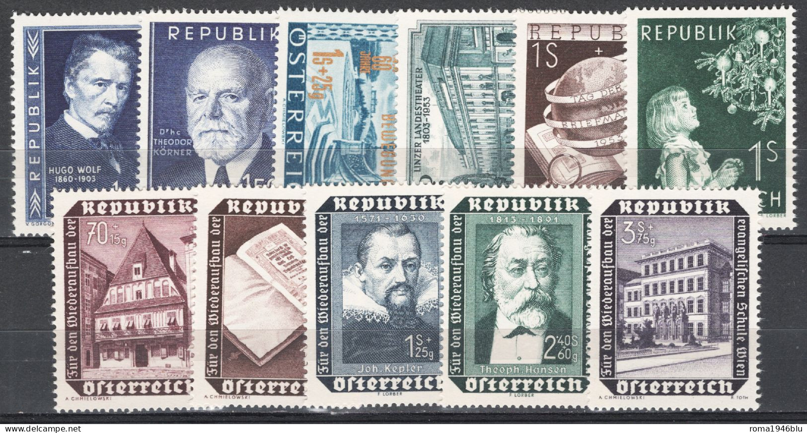 Austria 1953 Annata Completa Ordinari / Complete Ordinary Year Set **/MNH VF - Full Years