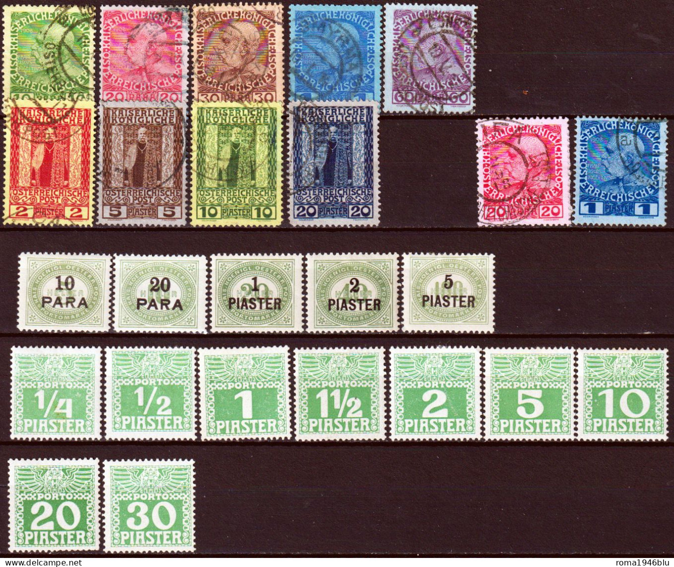 Austria Levante 1867/1908 Collezione Quasi Completa / Almost Complete Collection O/*/Used/MH VF/F - Levant Autrichien