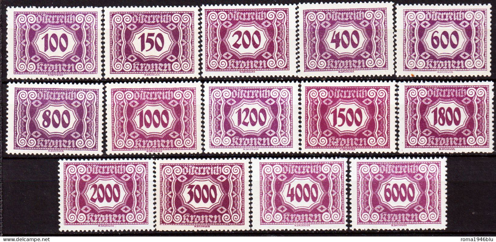 Austria 1922 Segnatasse Unif.117/30 **/MNH VF - Taxe