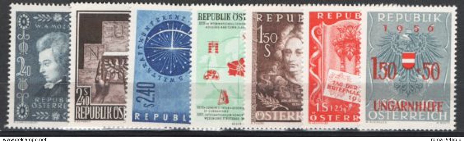 Austria 1956 Annata Completa / Complete Year Set **/MNH VF - Années Complètes