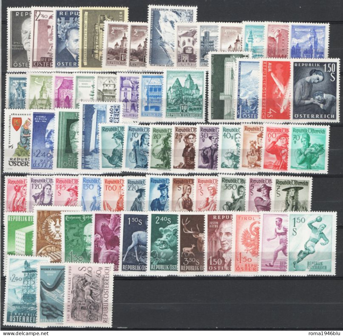 Austria 1957/59 Annate Complete / Complete Year Set **/MNH VF - Full Years