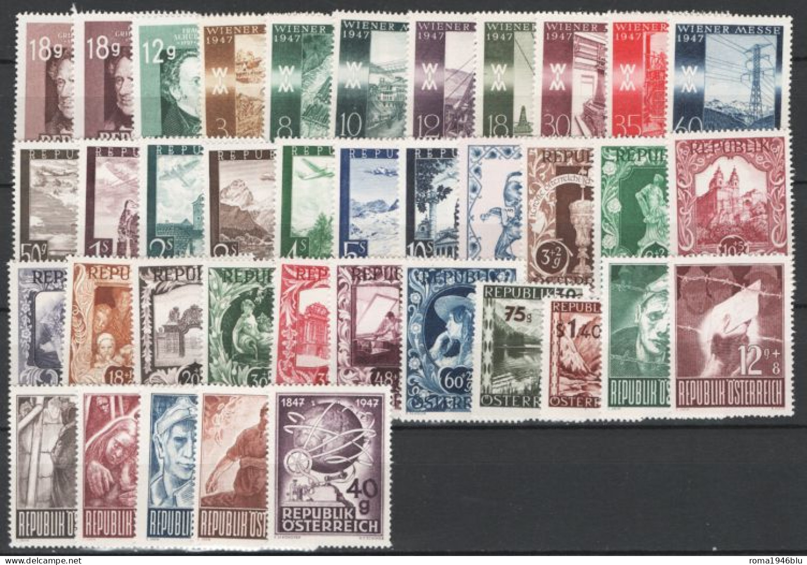 Austria 1947 Annata Completa Commemorativa  / Complete Commemorative Year Set **/MNH VF - Full Years