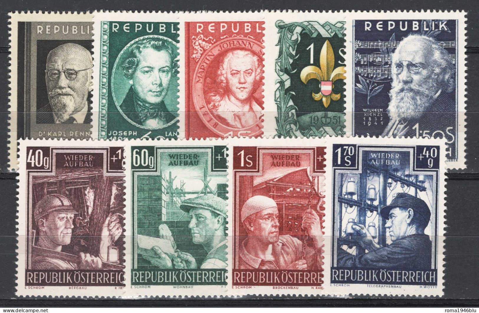 Austria 1951 Annata Completa Commemorativi / Complete Commemorative Year Set **/MNH VF - Full Years