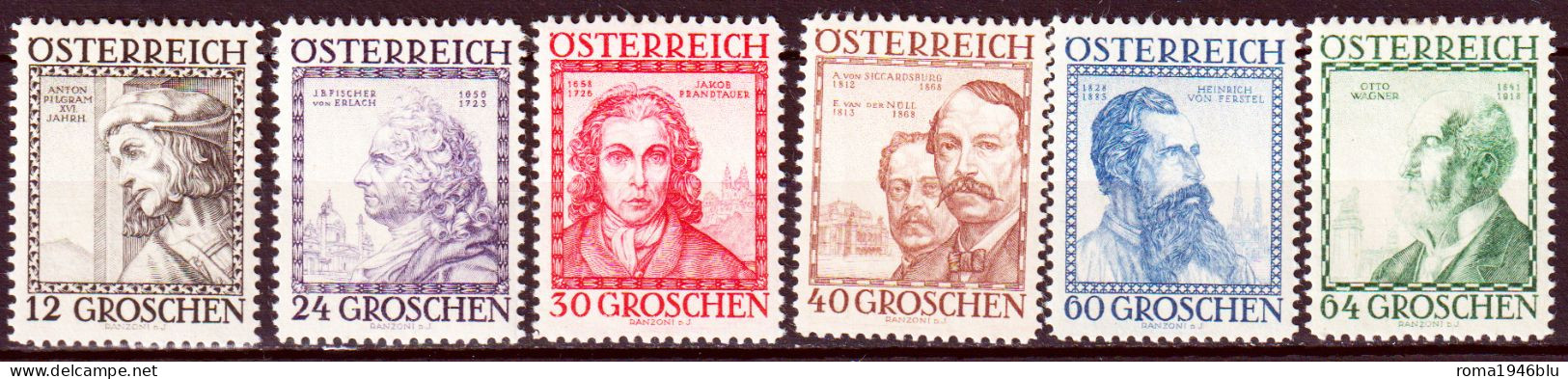 Austria 1934 Unif.460A/65 */MH VF/F - Neufs