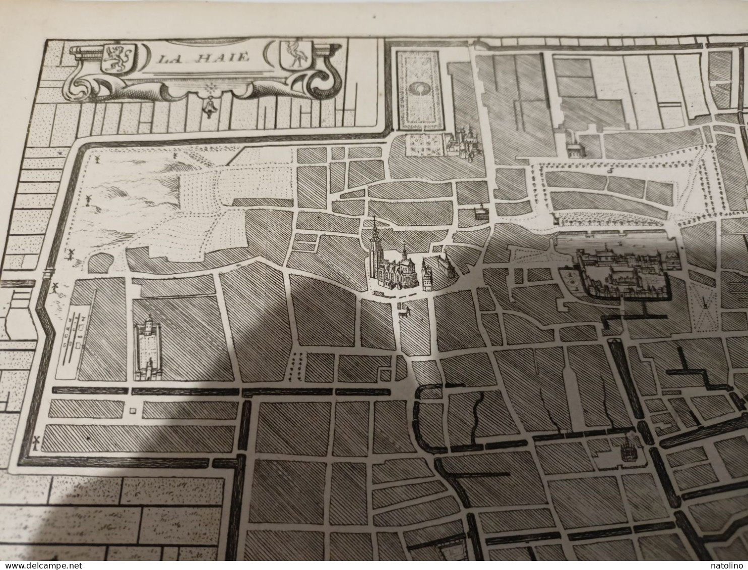 1600/1700 Mappa Le Haie Netherlands Incisione Jacobus Harrewijn L'aia Paesi Bassi - Cartes Topographiques