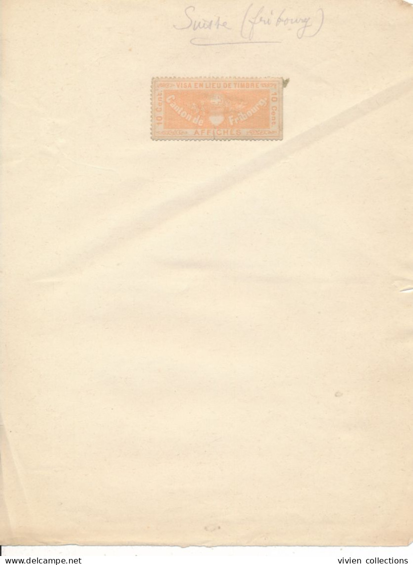 Suisse Canton De Fribourg Timbre Neuf * Pour Affiches - Revenue Stamps