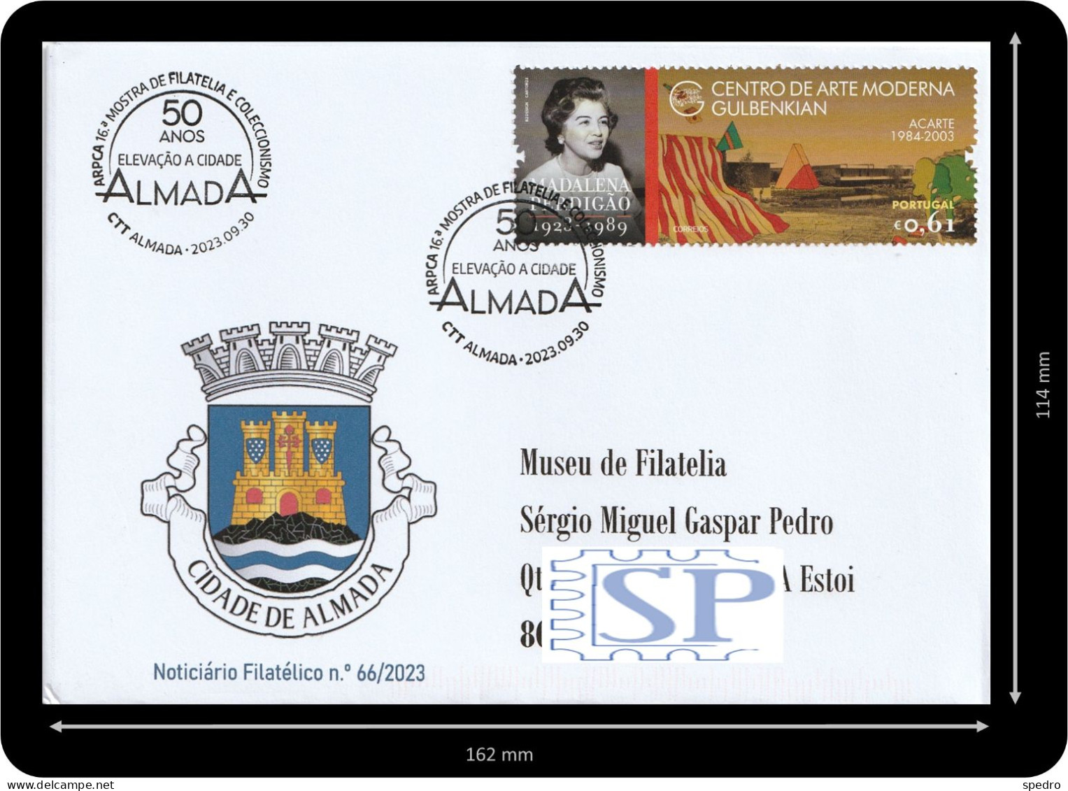 Portugal 2023 Carimbo Comemorativo Dos 50 Anos Cidade De Almada 16.ª Mostra Filatelia E Coleccionismo ARPCA - Marcophilie