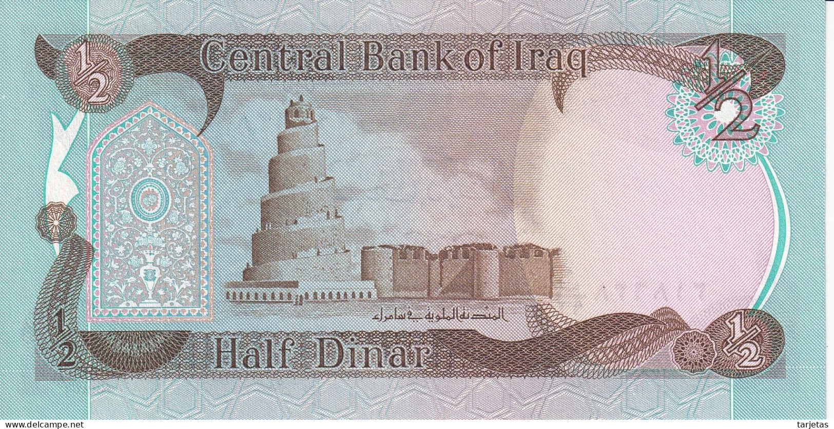 BILLETE DE IRAQ DE 1/2 DINAR DEL AÑO 1985 SIN CIRCULAR (UNC) (BANKNOTE) - Irak