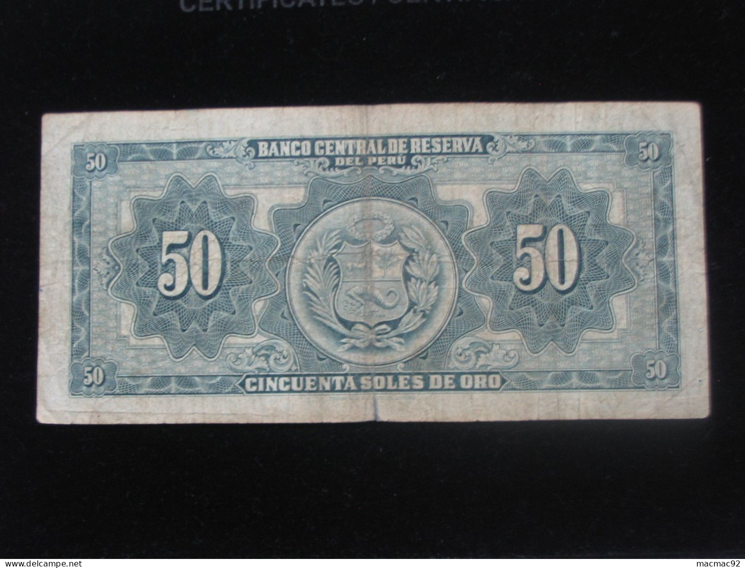 PEROU - 50 CINCUENTA SOLES DE ORO 1967 - Banco Central De Reserva Del Peru  **** EN ACHAT IMMEDIAT **** - Pérou