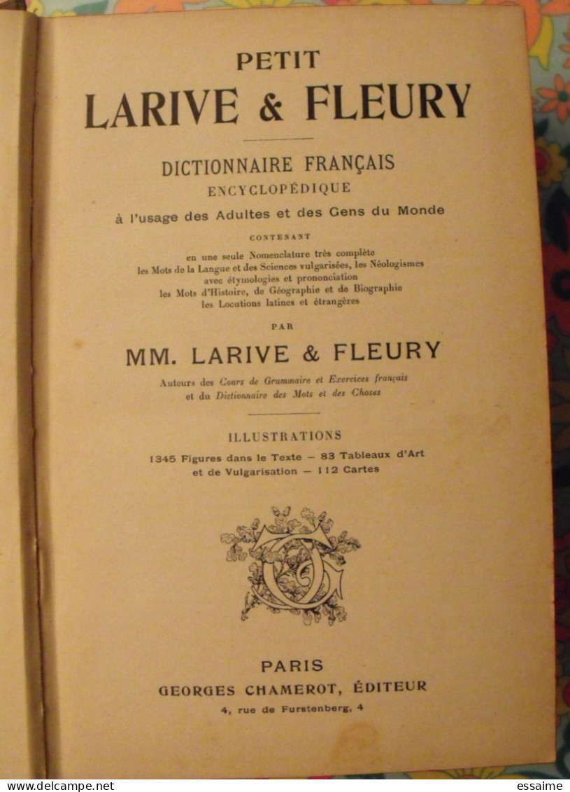 Petit Larive Et Fleury. Dictionnaire Encyclopédique Illustré. G. Chamerot, Paris 1901 - Dictionnaires