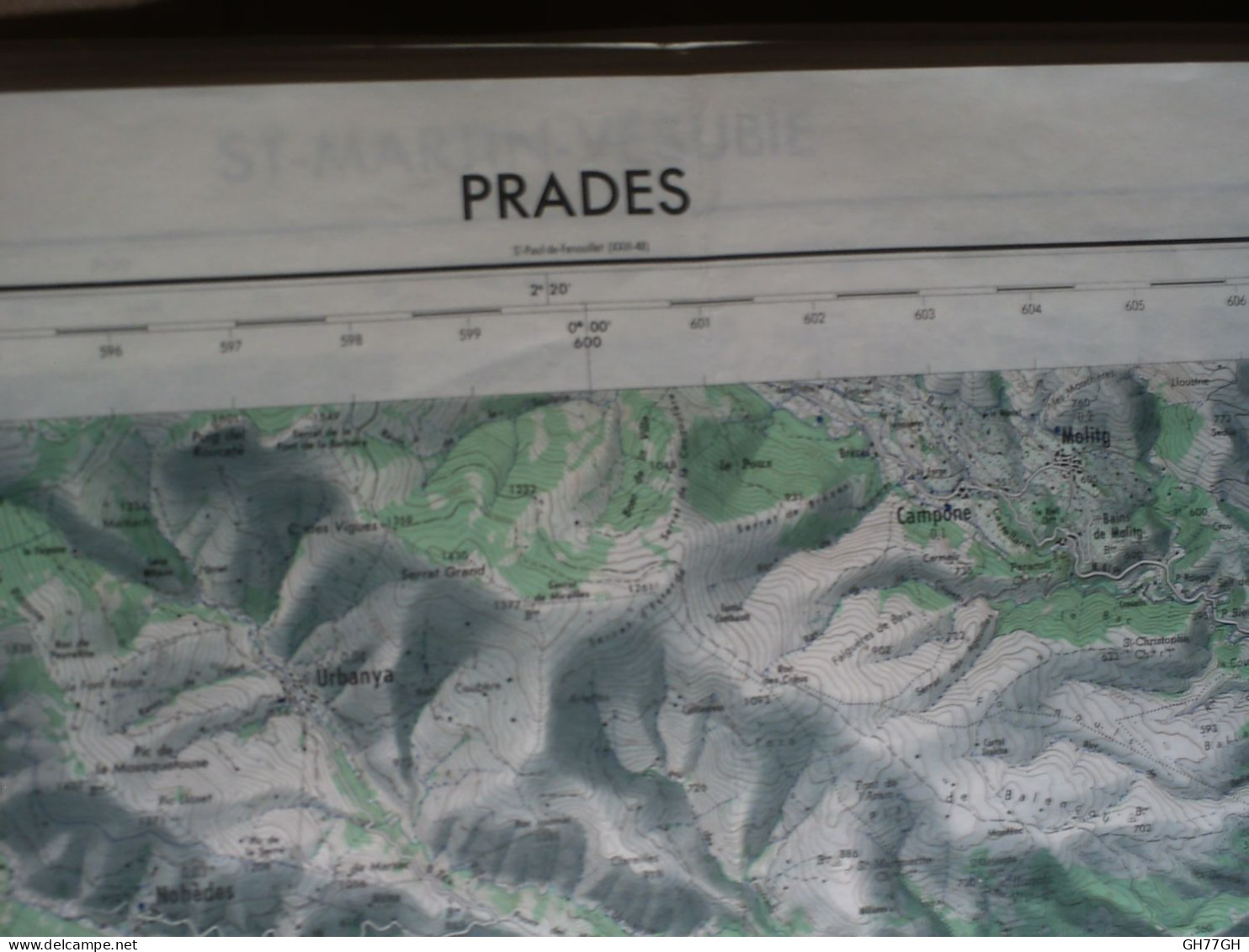 CARTE IGN PRADES (PYRENEES-ORIENTALES) 1/50000ème -56x73cm -2cm=1km -mise à Jour De 1963 -IGN FRANCE - Cartes Topographiques
