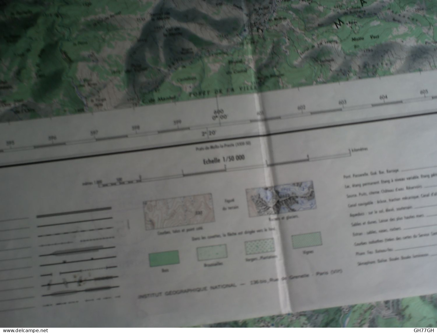 CARTE IGN PRADES (PYRENEES-ORIENTALES) 1/50000ème -56x73cm -2cm=1km -mise à Jour De 1963 -IGN FRANCE - Cartes Topographiques