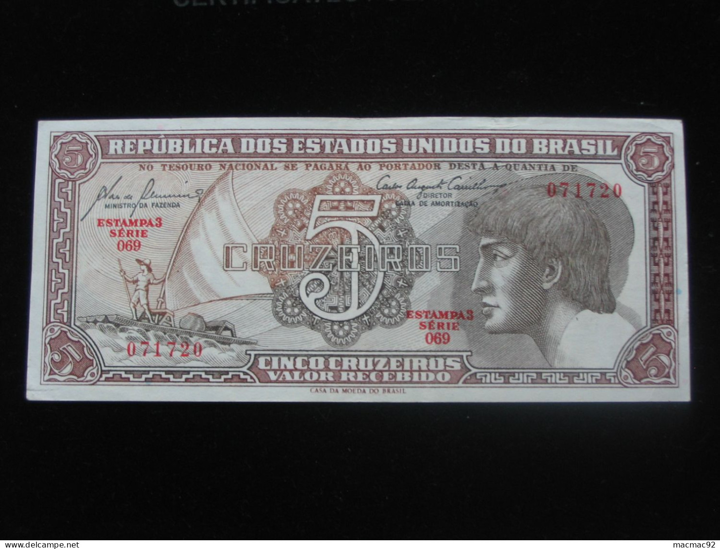 BRESIL - 5 CINCO CRUZEIROS 1961-1962 - Républica Dos Estados Unidos Do Brasil **** EN ACHAT IMMEDIAT **** - Brésil