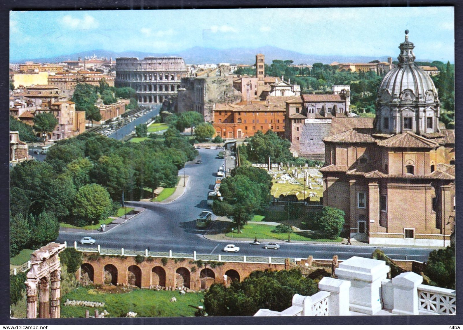 Italy Roma Rome 1974 / Via Dei Fori Imperiali E Colosseo, Street Of The Imperial Forums And Coliseum / Panorama - Viste Panoramiche, Panorama