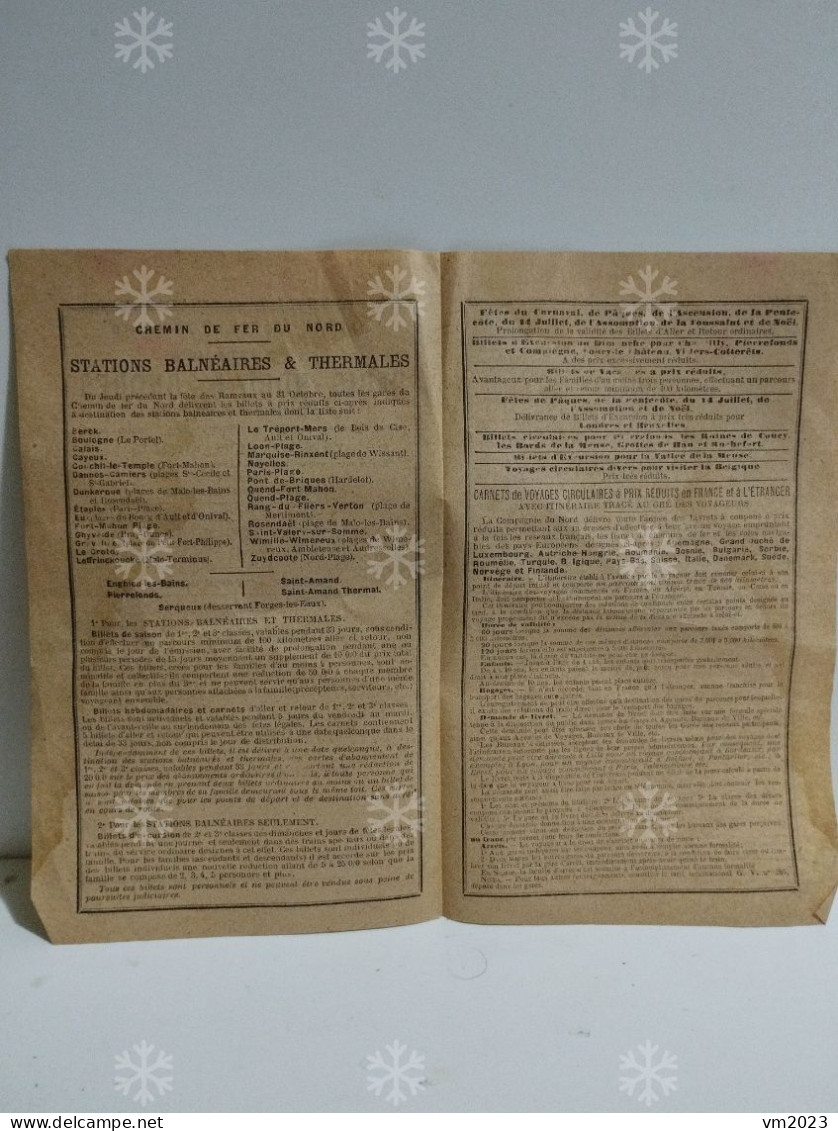 Railway Timetables. Horaires Ferroviaires PARIS NORD Vers LONDRES, BERLIN, Etc. 1910 - Europa