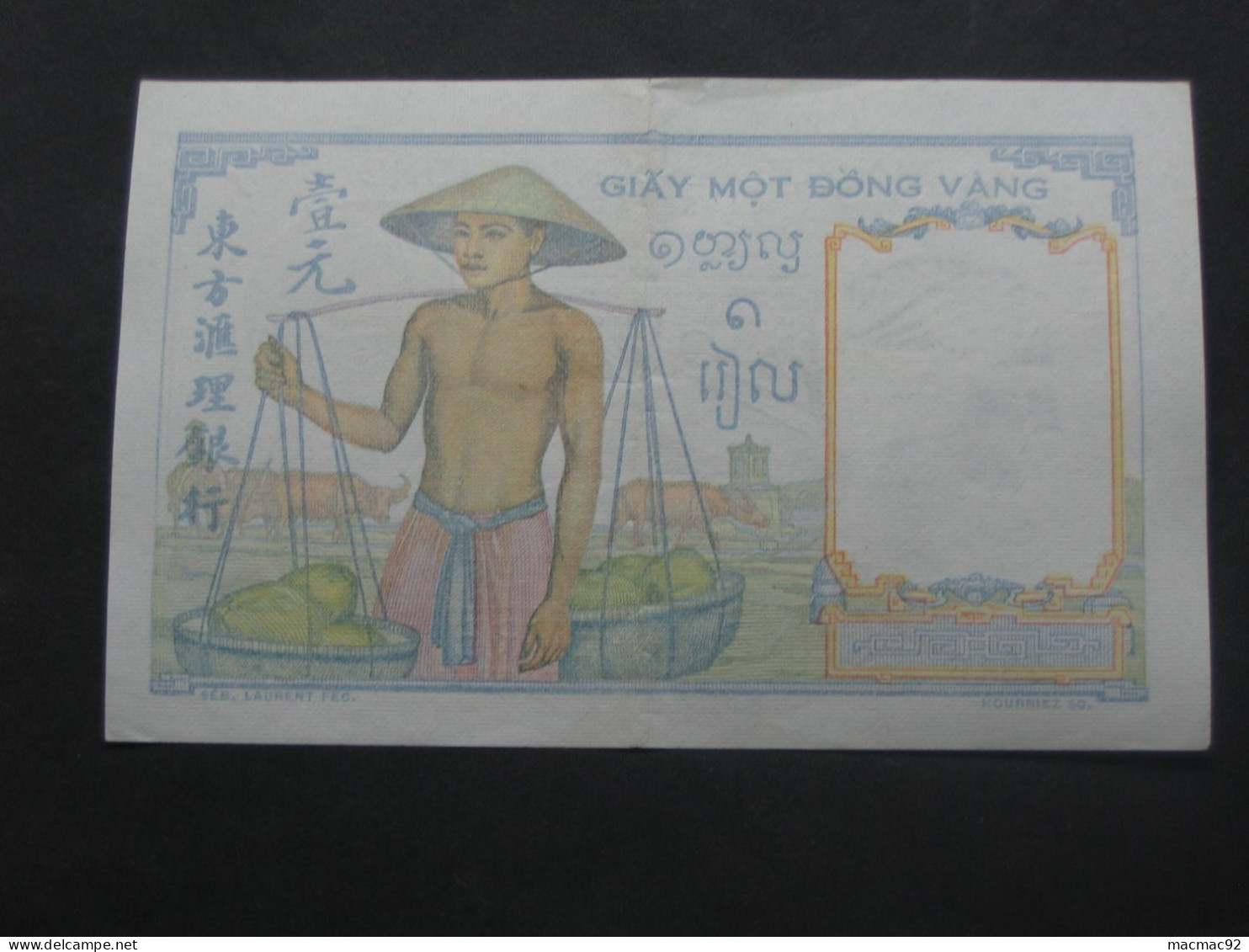 INDOCHINE Une  Piastre 1949  - Banque De L'Indochine - Giay Môt Dông Vang  **** EN ACHAT IMMEDIAT **** - Indochina