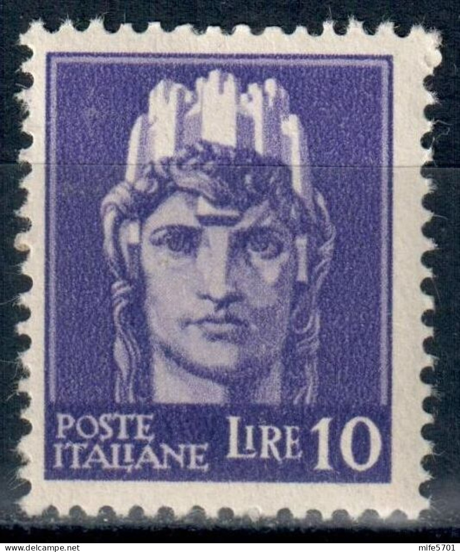 LUOGOTENENZA 1945 FRANCOBOLLO DA L. 10 EMISSIONE DI NOVARA SENZA FASCI SENZA FILIGRANA - NUOVO MNH ** SASSONE 542 - Neufs