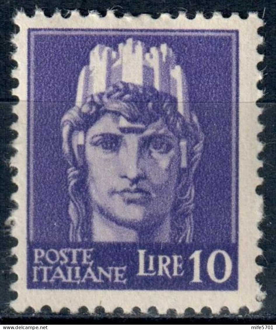 LUOGOTENENZA 1945 FRANCOBOLLO DA L. 10 EMISSIONE DI NOVARA SENZA FASCI SENZA FILIGRANA - NUOVO MNH ** SASSONE 542 - Neufs