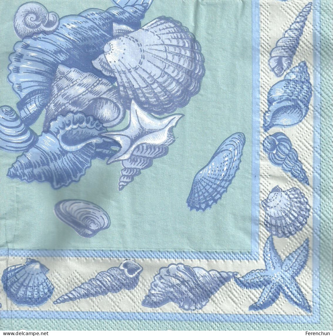 SNAIL * SHELL * CLAM * STARFISH * NAPKIN * Csiga-Kagylo-Csillag-Koral 02 - Papieren Servetten (met Motieven)