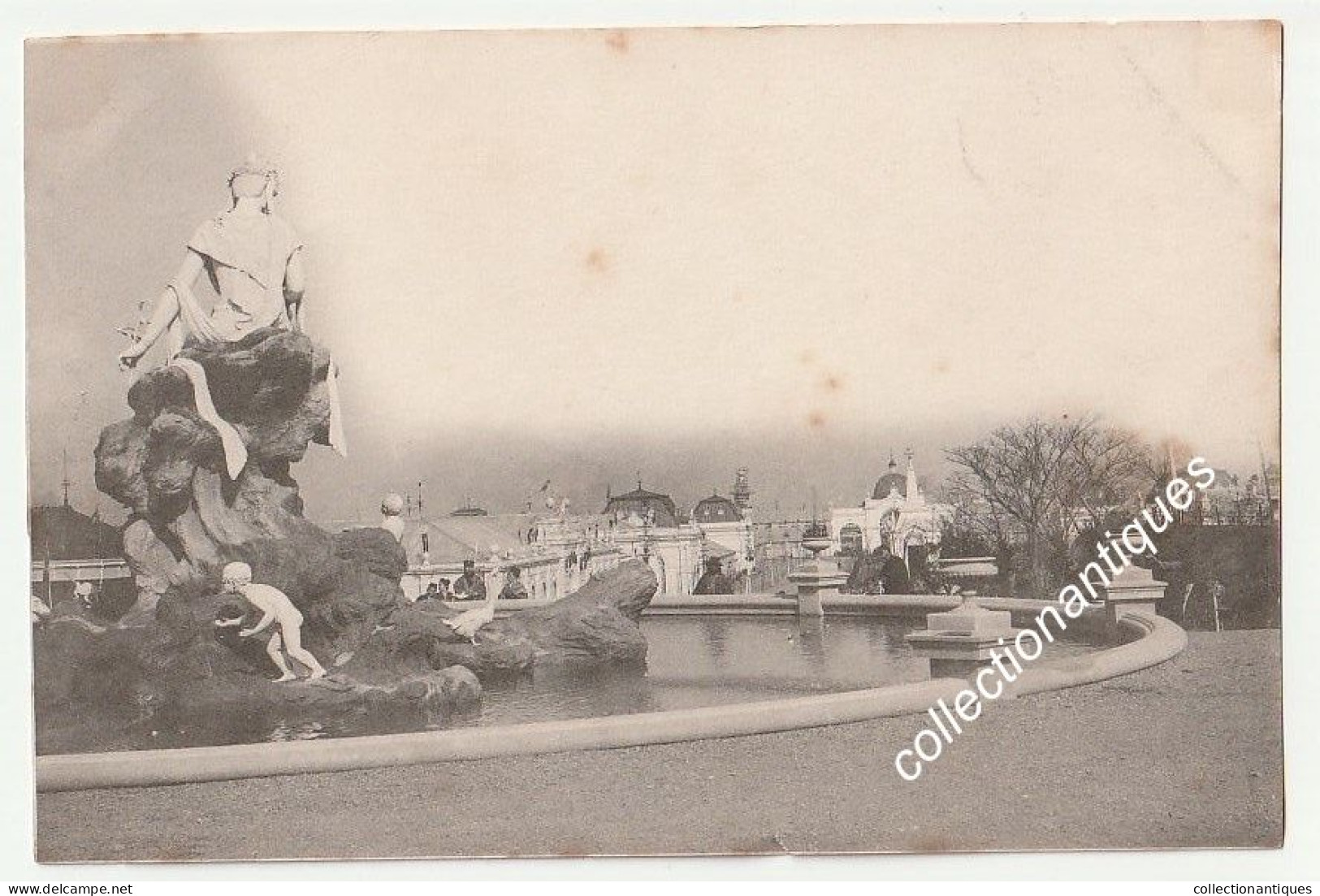 Rare CPA Osaka - 5th National Industrial Exhibition 1903 - Water Fountain With Sculpture - Non Circulée - Non Divisée - Osaka