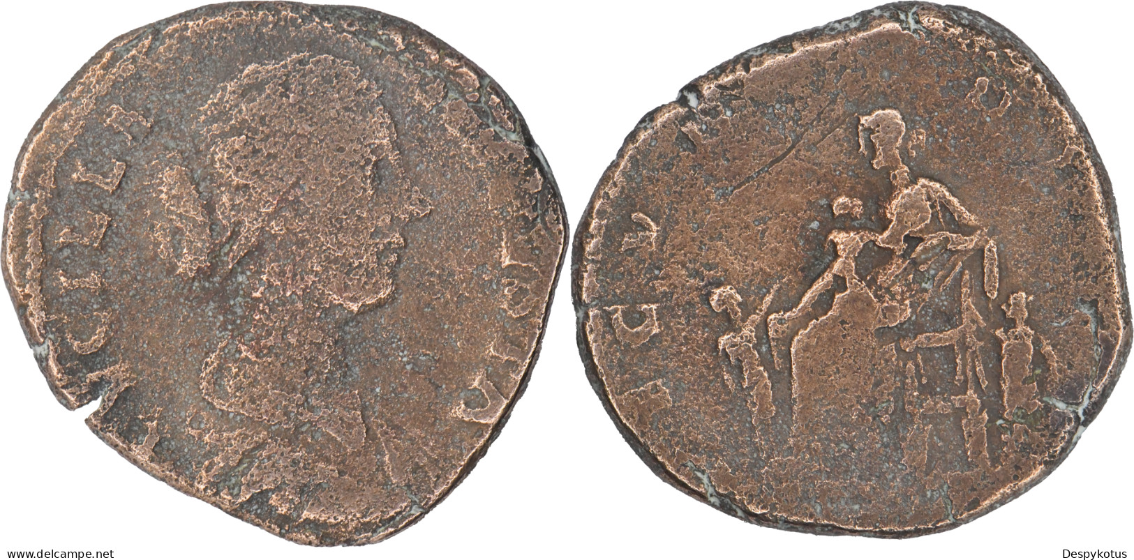 ROME - Sesterce - LUCILLE - 165-168 AD - FECVNDITAS - TRES RARE - 17-018 - Les Antonins (96 à 192)