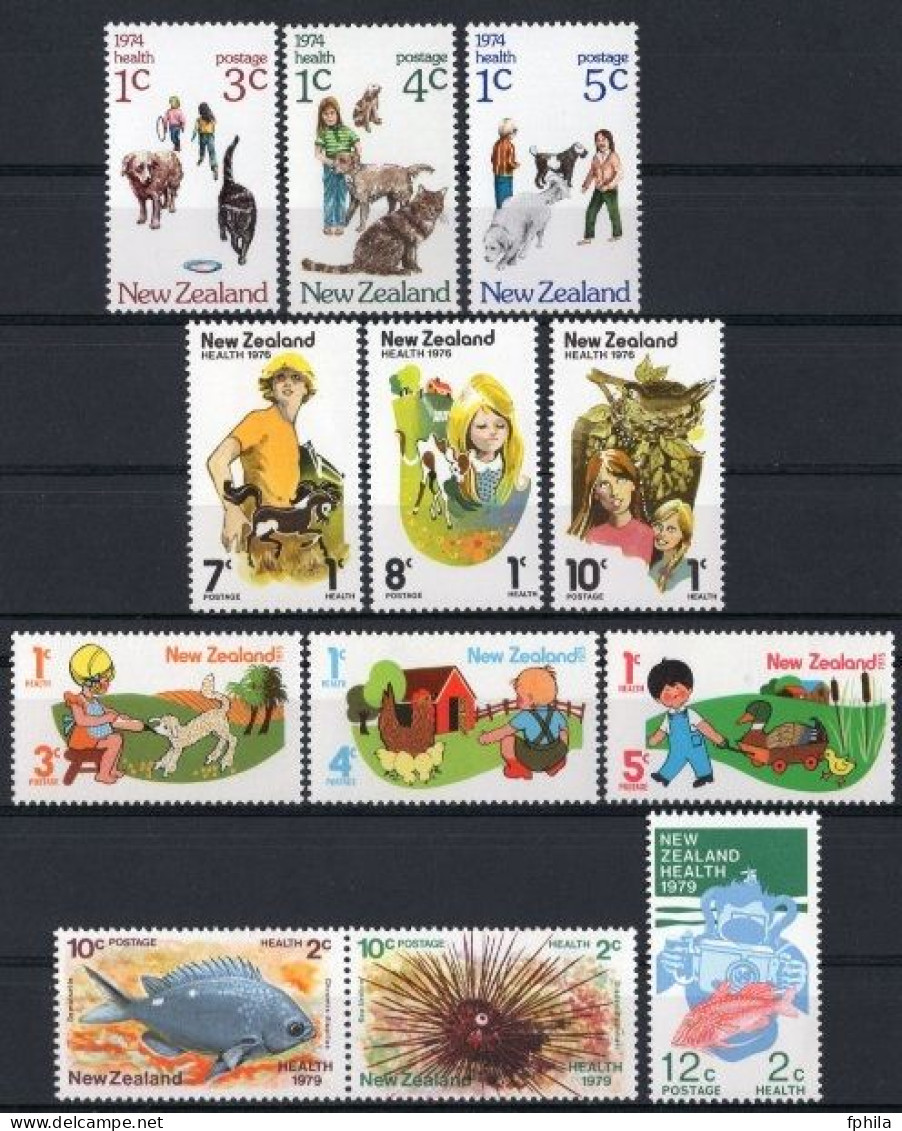 1974-1975-1976-1979 NEW ZEALAND HEALTH MICHEL: 637-639, 661-663, 691-693, 776-778 MNH ** - Ungebraucht