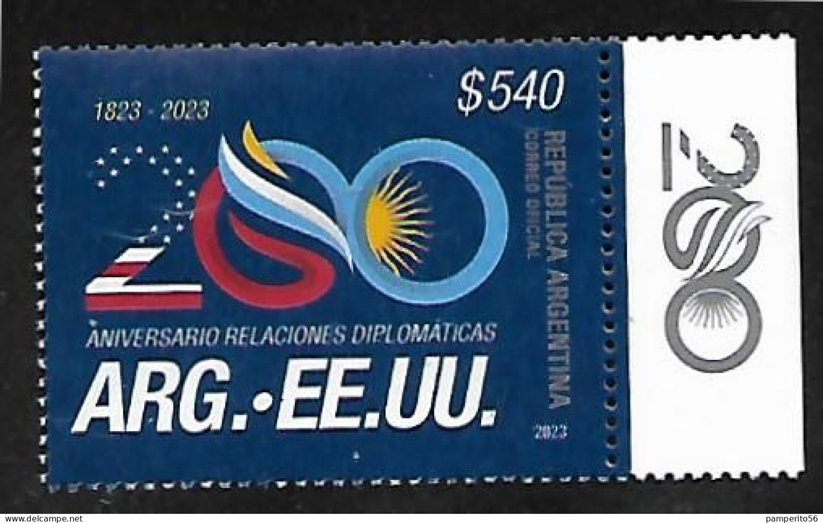 ARGENTINA - AÑO 2023 - Bicentenario Del Establecimiento De Relaciones Diplomáticas Con Estados Unidos. - MNH - Nuevos