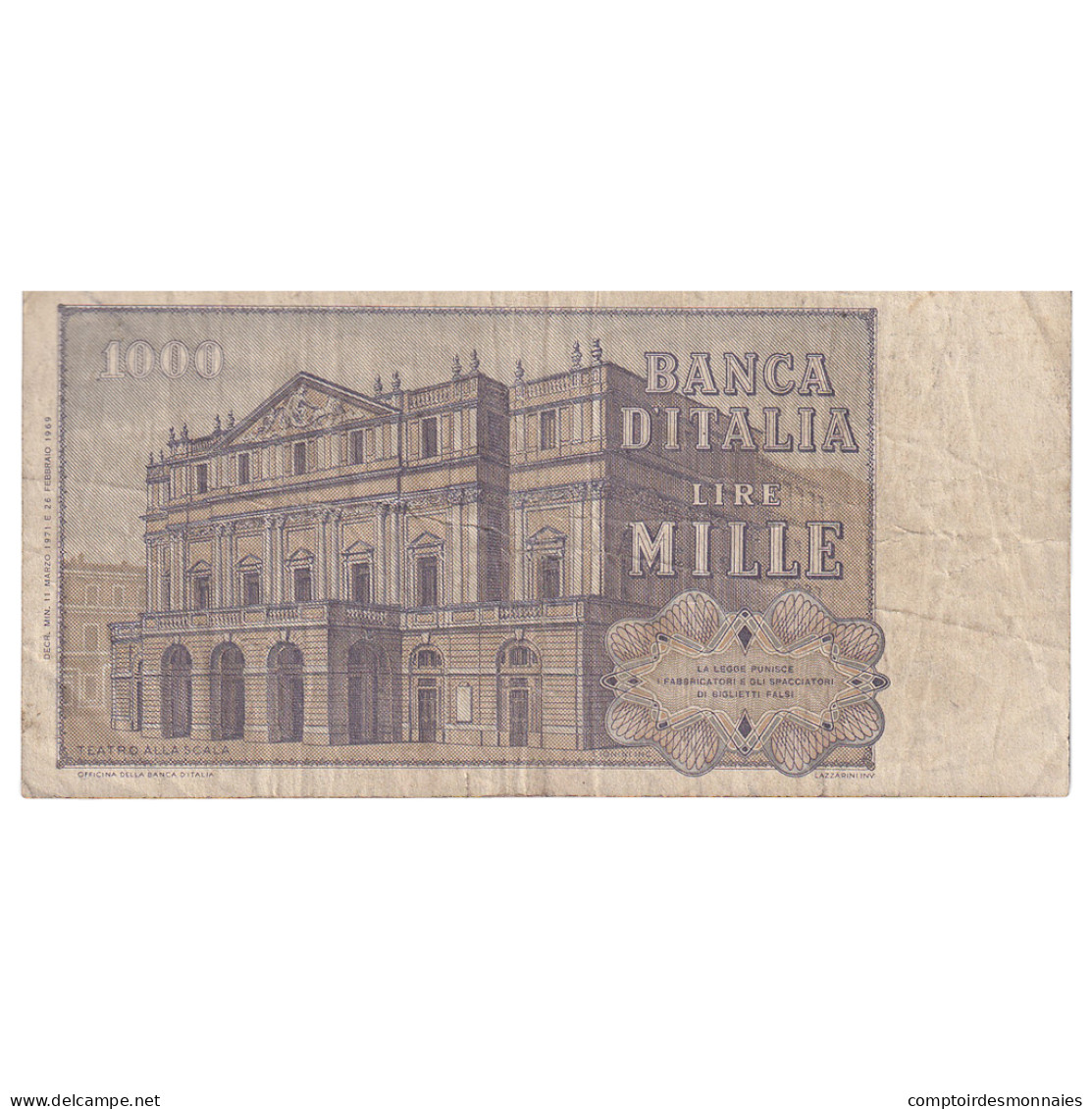 Billet, Italie, 1000 Lire, 1971, 1971-03-11, KM:101b, TB - 1000 Liras