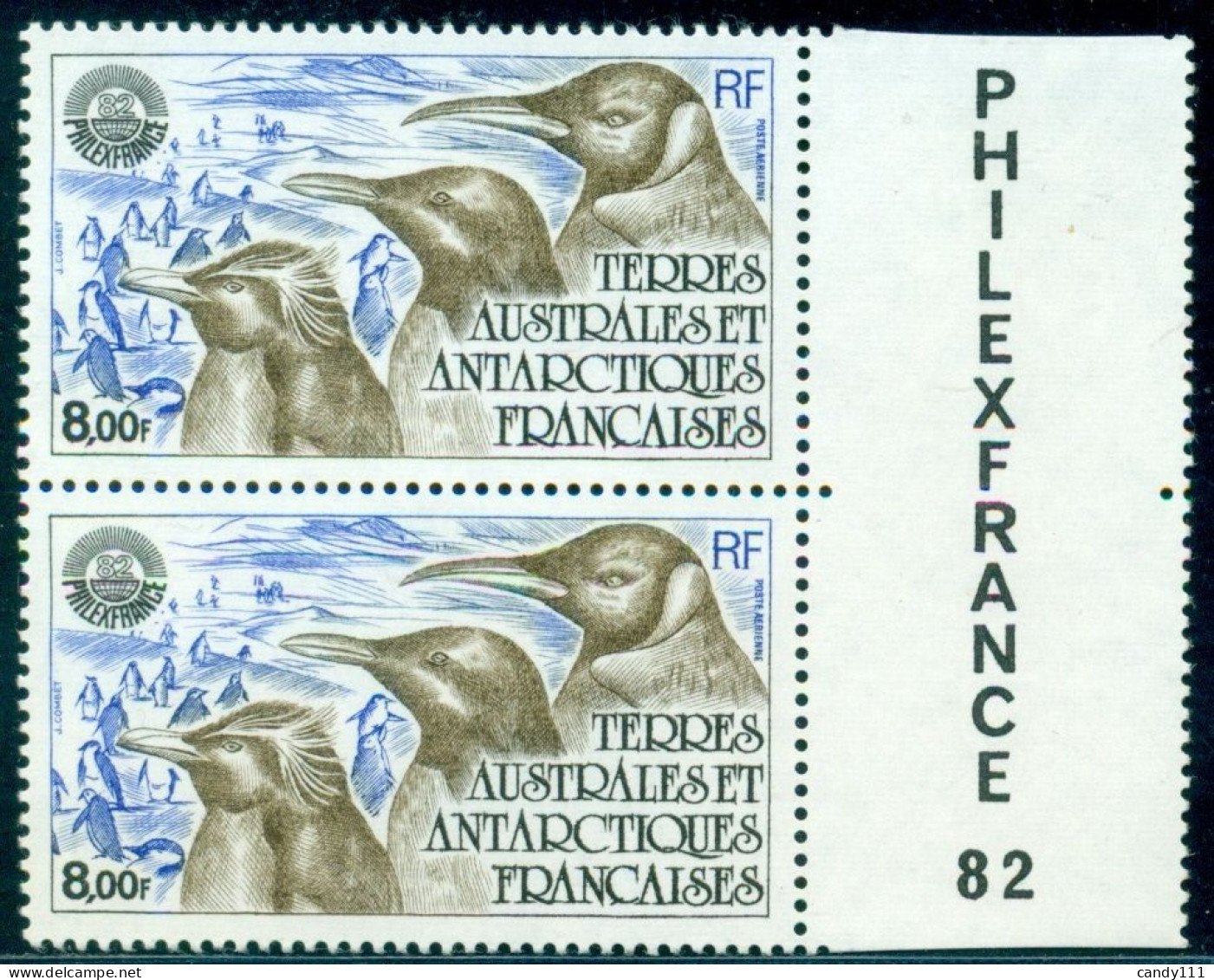 1982 International Stamp Exhibition PHILEXFRANCE '82,Penguins,TAAF,M167,MNH,pair - Pinguini