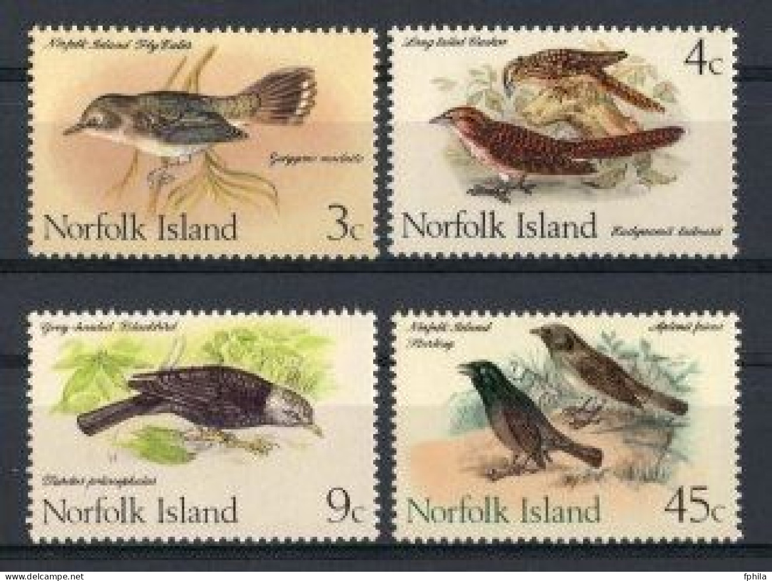 1970 NORFOLK ISLAND DEFINITIVES BIRDS MICHEL: 107-108, 111, 117 MNH ** - Coucous, Touracos