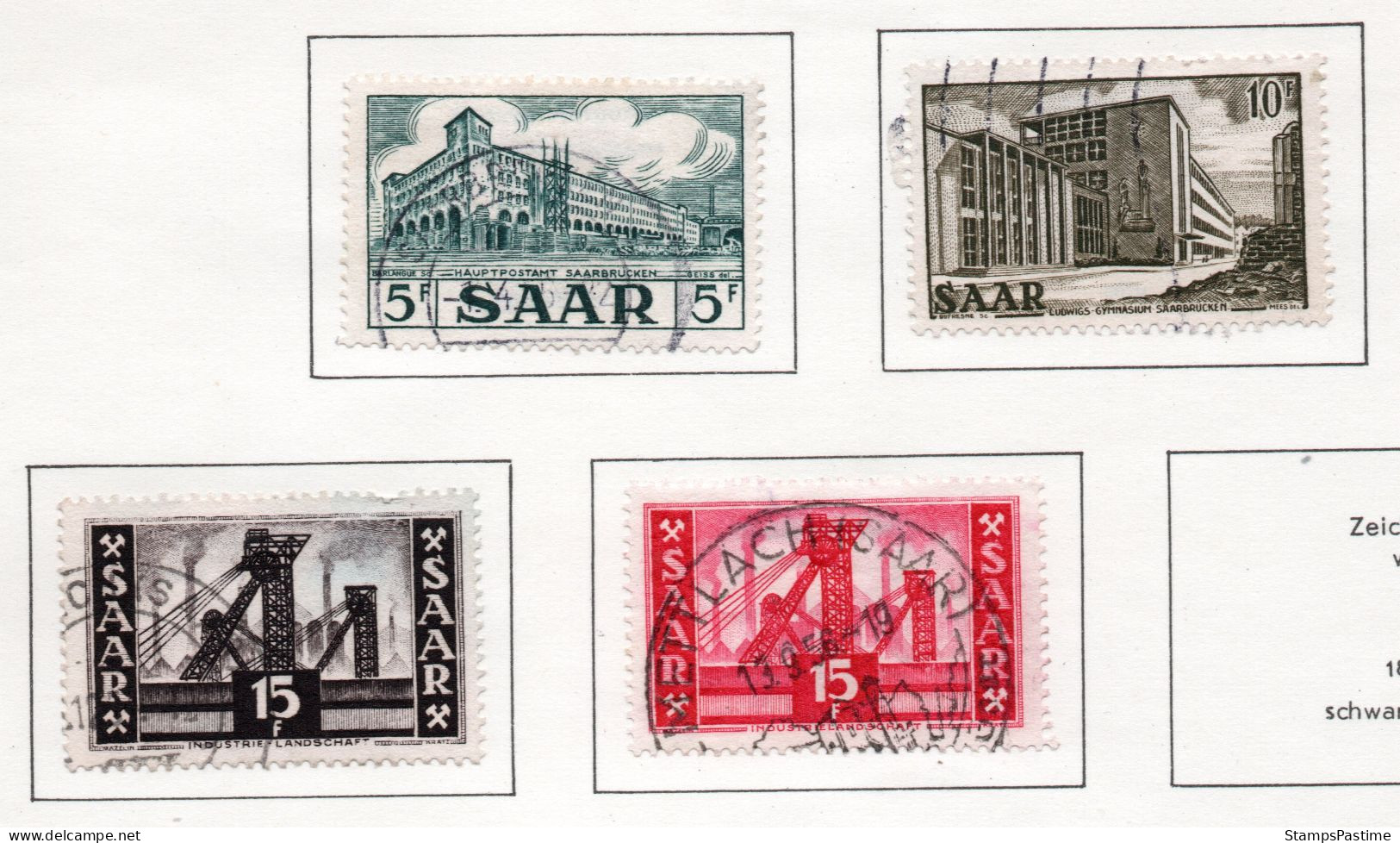 SAAR - SARRE Serie No Completa X 13 Sellos Usados IGLESIA, PUENTE, ETC. Año 1952 – Valorizada En Catálogo € 69,60 - Oblitérés