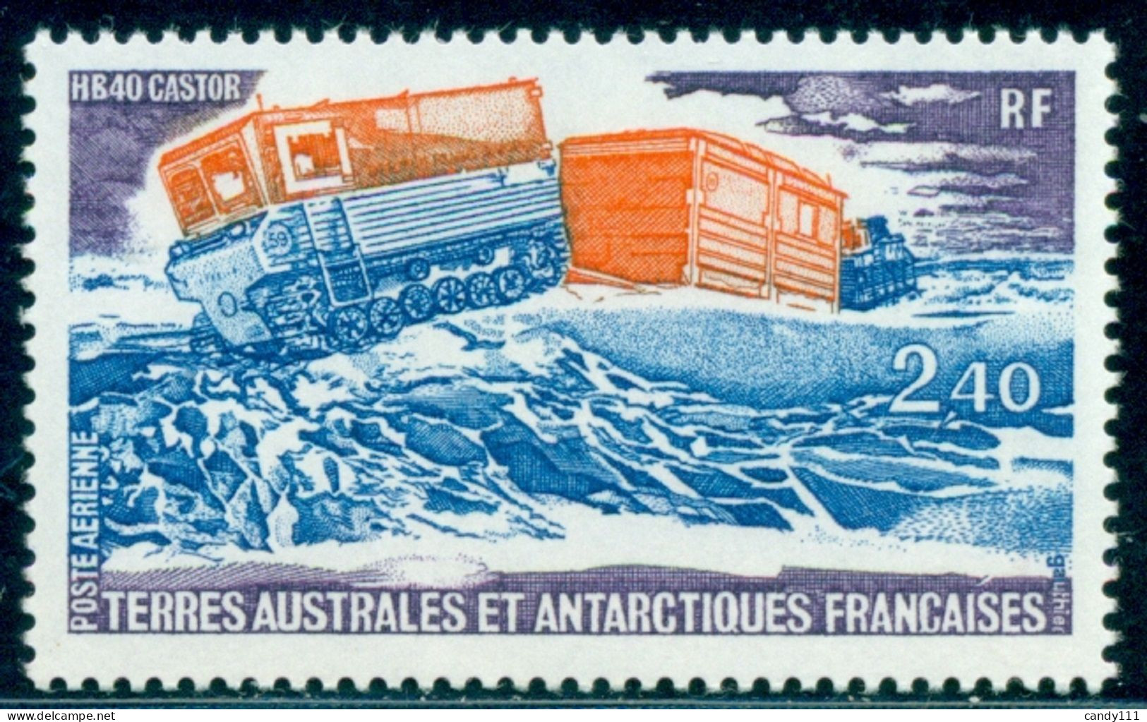 1980 Antarctic Research Tracked Vehicle HB 40 Castor, TAAF,Mi.154,MNH - Otros (Tierra)