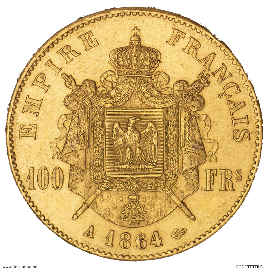 Second-Empire- 100 Francs Napoléon III Tête Laurée 1864 Paris - 100 Francs (gold)