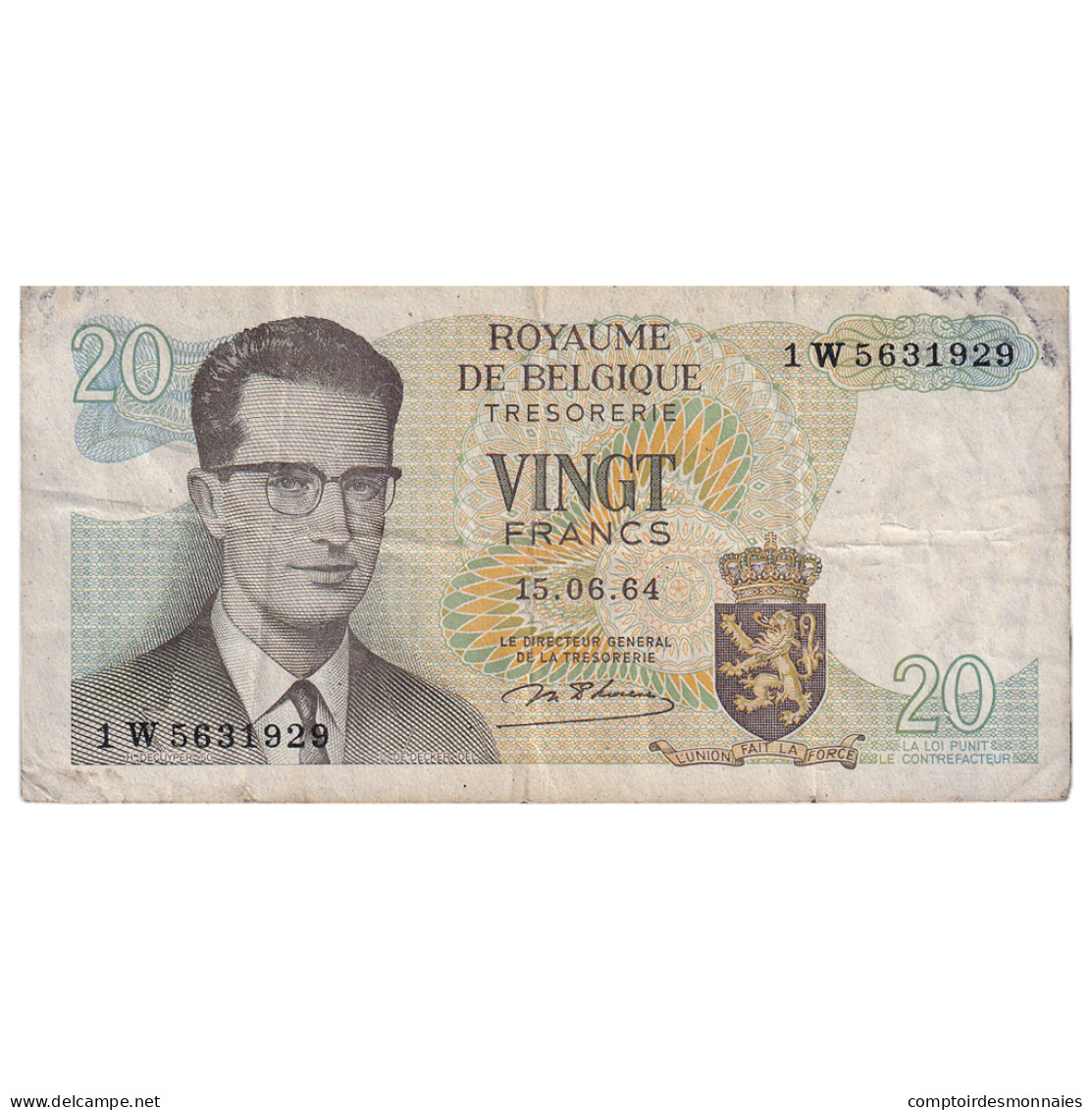 Billet, Belgique, 20 Francs, 1964, 1964-06-15, KM:138, TB - 20 Francos