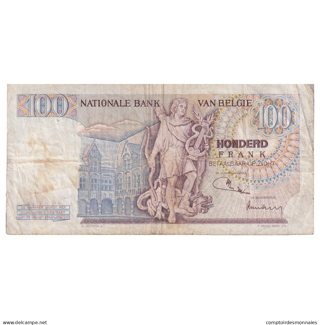 Billet, Belgique, 100 Francs, 1971, 1971-11-08, KM:134b, TB - 100 Francs