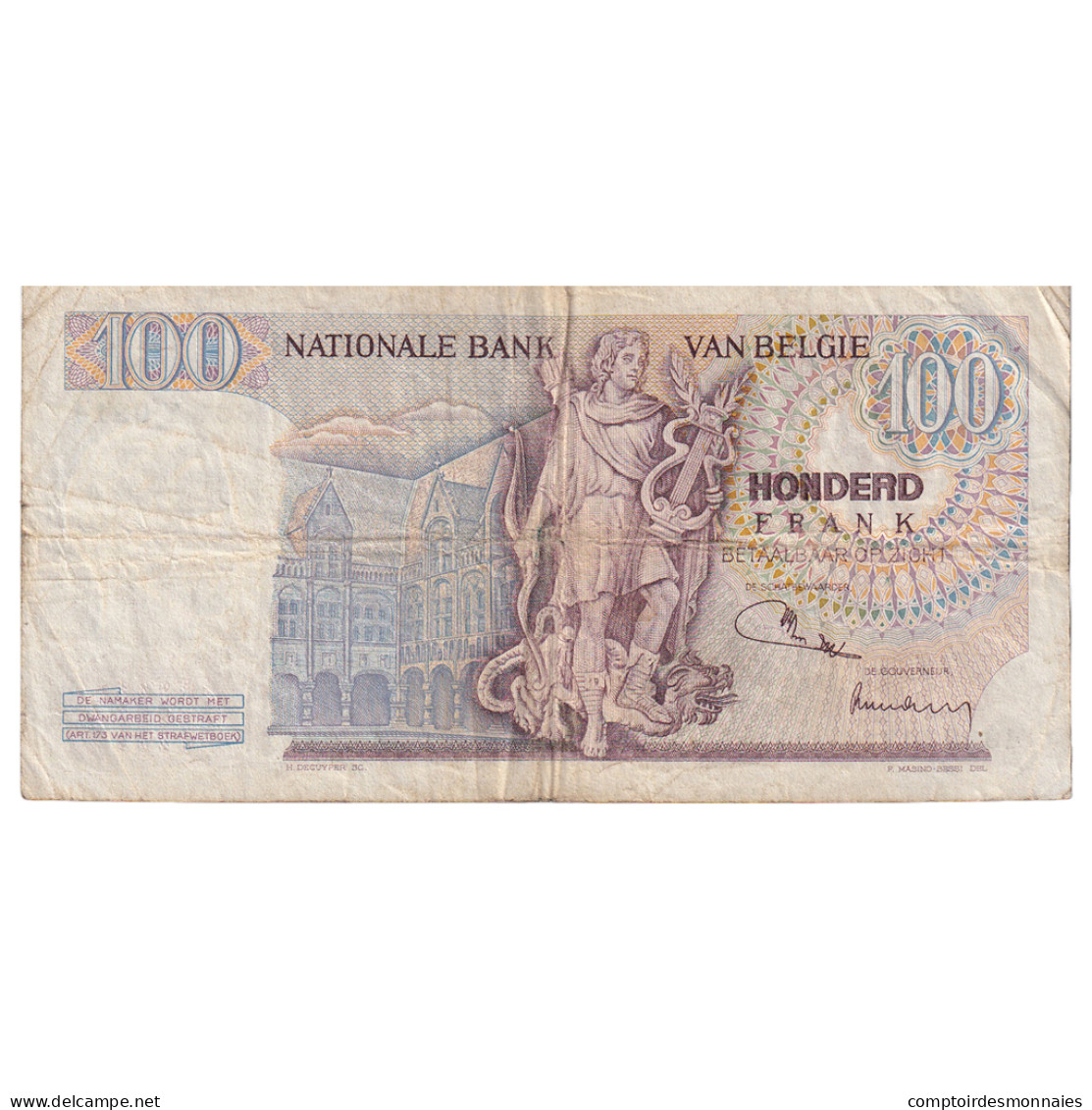 Billet, Belgique, 100 Francs, 1971, 1971-11-22, KM:134b, B+ - 100 Francos