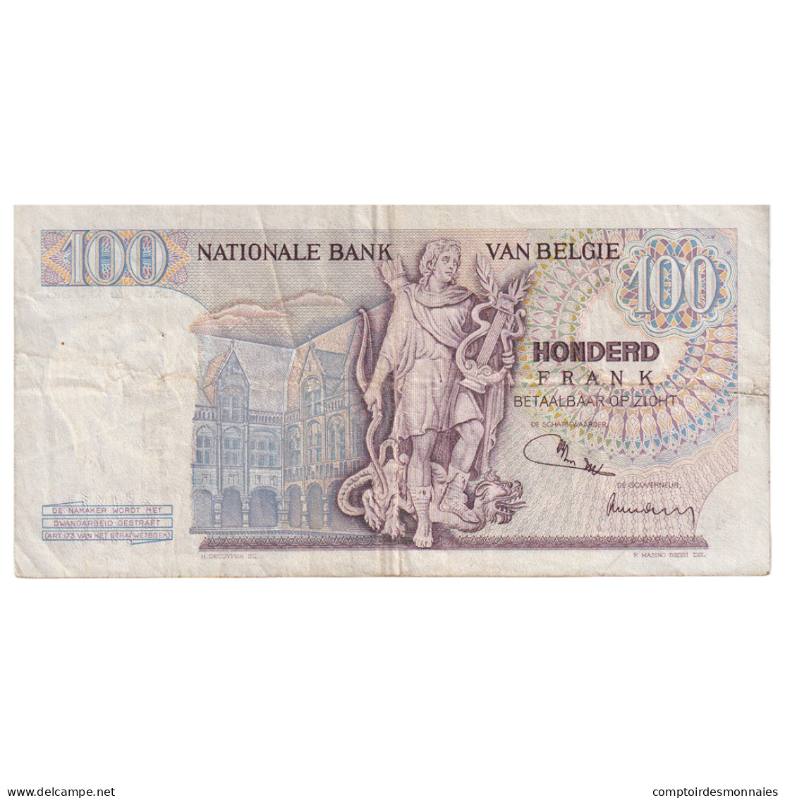 Billet, Belgique, 100 Francs, 1972, 1972-04-14, KM:134b, TB - 100 Franchi