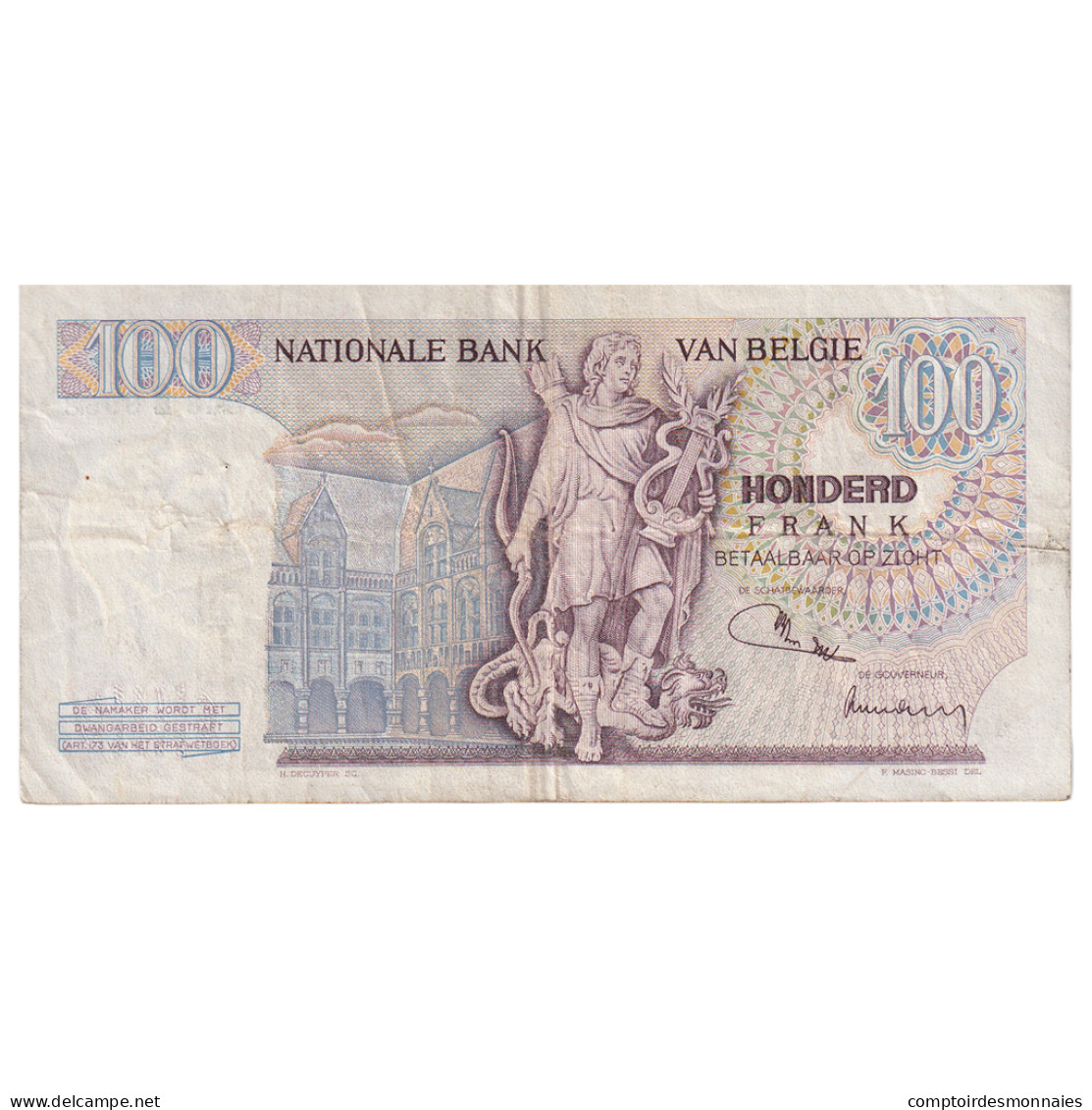 Billet, Belgique, 100 Francs, 1972, 1972-04-14, KM:134b, TB - 100 Francs