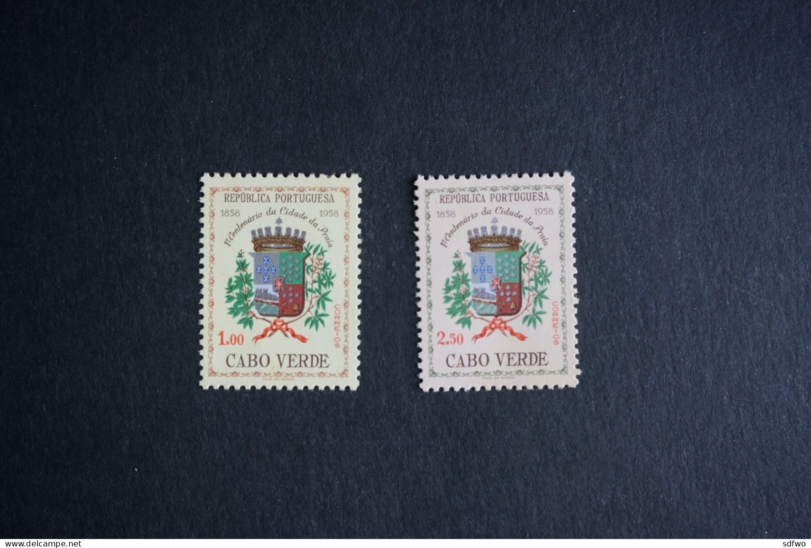 (T2) Cape Verde Cabo Verde 1958 PRAIA CITY Complete Set - Af. 284/ 285 (MH) - Isola Di Capo Verde