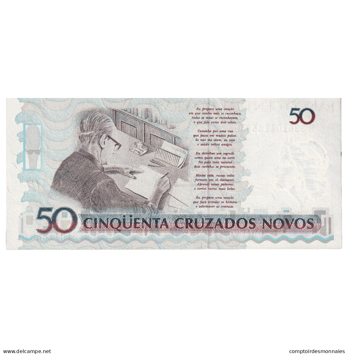 Billet, Brésil, 50 Cruzeiros On 50 Cruzados Novos, KM:223, NEUF - Brésil